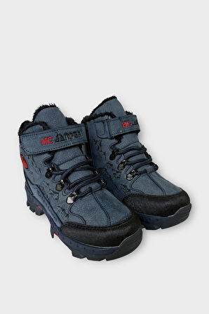 Çocuk İçi Kürklü Fermuarlı Outdoor Bot LACİVERT
