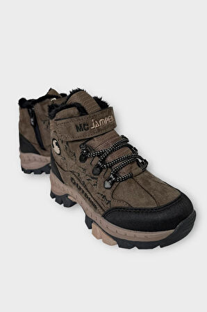 Çocuk İçi Kürklü Fermuarlı Outdoor Bot VİZON