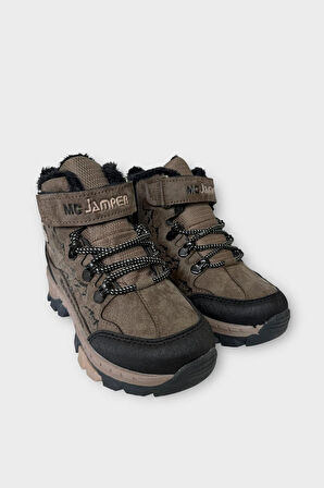 Çocuk İçi Kürklü Fermuarlı Outdoor Bot VİZON