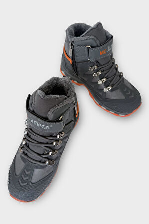 Çocuk İçi Kürklü Fermuarlı Outdoor Bot FÜME - TURUNCU