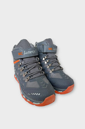 Çocuk İçi Kürklü Fermuarlı Outdoor Bot FÜME - TURUNCU