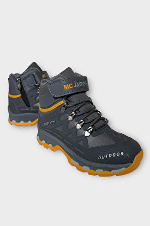 Çocuk İçi Kürklü Fermuarlı Outdoor Bot FÜME - SARI