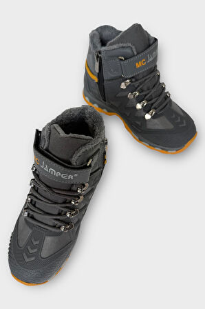 Çocuk İçi Kürklü Fermuarlı Outdoor Bot FÜME - SARI
