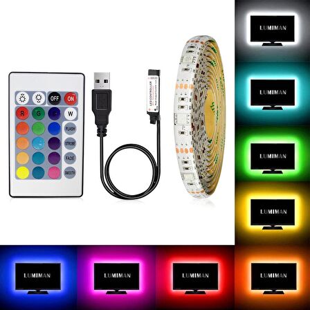 Triline Tv Arkası Uzaktan Kumandalı RGB Led Şerit Aydınlatma Seti