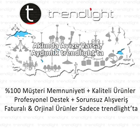 Trendylight Berfin 5 Li Sarı Renkli Taşlı Avize