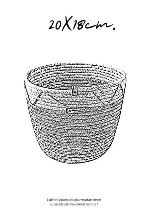 Dekoratif Çok Amaçlı Jüt Hasır Örgü Sepet Saksı