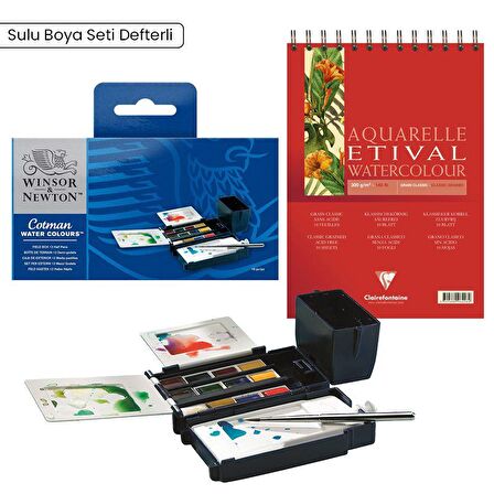 Winsor&Newton Cotman Field Box 12li Sulu Boya Seti Defterli S-1