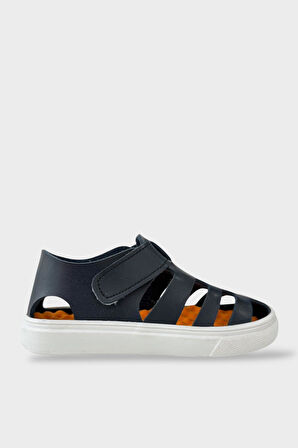 Unisex Cırtlı Esnek Kauçuk Tabanlı Ortopedik Çocuk Spor Sandalet LACİVERT