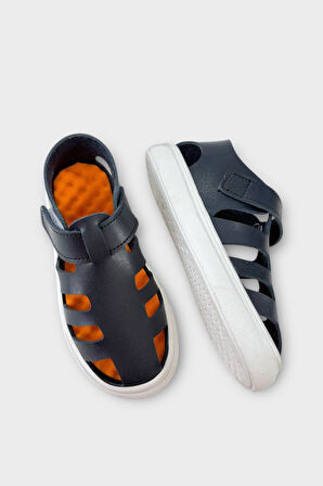 Unisex Cırtlı Esnek Kauçuk Tabanlı Ortopedik Çocuk Spor Sandalet LACİVERT
