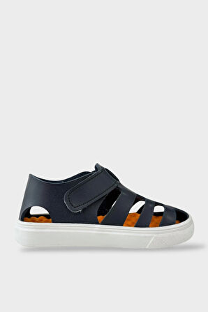 Unisex Cırtlı Esnek Kauçuk Tabanlı Ortopedik Çocuk Spor Sandalet LACİVERT
