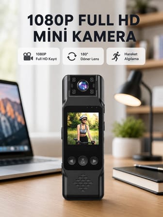180 Derece Dönebilen Mini Kamera Full Hd Tft Ekran Hareket Sensörlü (kopya)