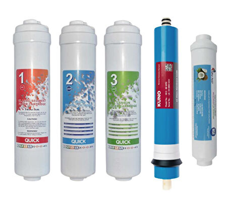 Kapalı Kasa Su Arıtma Cihazları Için Quick Girişli 80 Gpd Membran 5 Aşamalı Filtre Seti