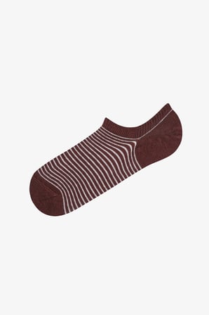 Erkek Haki Below Surface Çizgili Pamuklu 3 Çift Sneaker Çorap