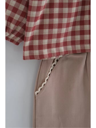 Ekose Gömlek Gabardin Pantolon Kız Takım 2 li Takım (1 Yaş - 2 Yaş - 3 Yaş - 4 Yaş)