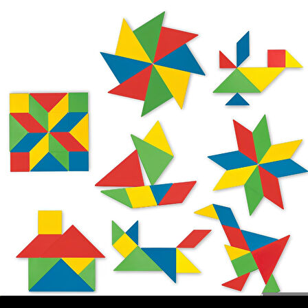 Eğitici Renkli Tangram 28 Parça - Erkek - Kız Çocuk Oyunu