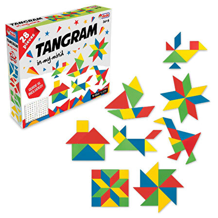 Eğitici Renkli Tangram 28 Parça - Erkek - Kız Çocuk Oyunu