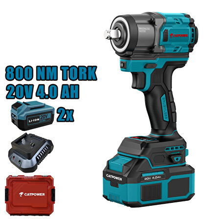 CATPOWER CAT4227 KÖMÜRSÜZ AKÜLÜ SOMUN SIKMA 1/2'' 800NM Lİ-İON 20V 4.0Ah
