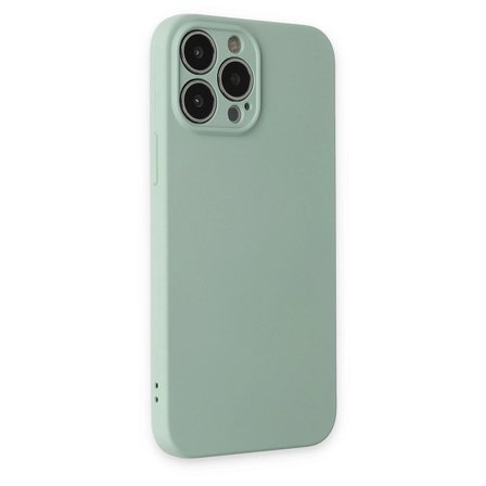 Apple İphone 13 Pro Max Kılıf Nano İçi Kadife Silikon - Su Yeşili
