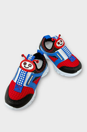 Çocuk Airfile Hafif Taban Kreş Ev Okul Bebe Spor Ayakkabısı SİYAH - KIRMIZI