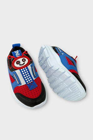 Çocuk Airfile Hafif Taban Kreş Ev Okul Bebe Spor Ayakkabısı SİYAH - KIRMIZI