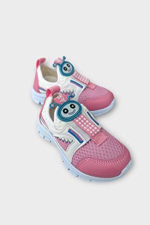 Çocuk Airfile Hafif Taban Kreş Ev Okul Bebe Spor Ayakkabısı BEYAZ - PEMBE