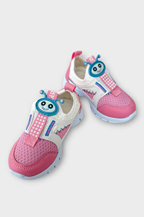 Çocuk Airfile Hafif Taban Kreş Ev Okul Bebe Spor Ayakkabısı BEYAZ - PEMBE