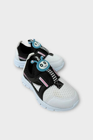 Çocuk Airfile Hafif Taban Kreş Ev Okul Bebe Spor Ayakkabısı BEYAZ - SİYAH