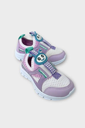 Çocuk Airfile Hafif Taban Kreş Ev Okul Bebe Spor Ayakkabısı BEYAZ - LİLA