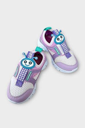 Çocuk Airfile Hafif Taban Kreş Ev Okul Bebe Spor Ayakkabısı BEYAZ - LİLA