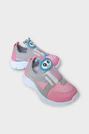 Çocuk Airfile Hafif Taban Kreş Ev Okul Bebe Spor Ayakkabısı FÜME - PEMBE