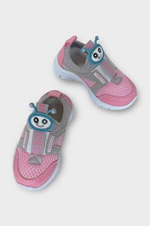 Çocuk Airfile Hafif Taban Kreş Ev Okul Bebe Spor Ayakkabısı FÜME - PEMBE