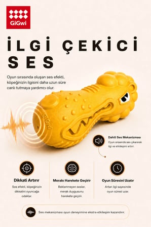 Dumbbell Heads Aslan Köpek Oyuncağı | Sesli, Ödül Maması Hazneli, Doldurulabilir, Dayanıklı Kauçuk, Diş Temizlemeye Yardımcı