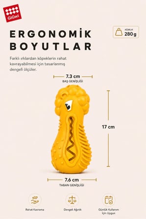 Dumbbell Heads Aslan Köpek Oyuncağı | Sesli, Ödül Maması Hazneli, Doldurulabilir, Dayanıklı Kauçuk, Diş Temizlemeye Yardımcı