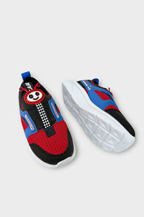 Çocuk Airfile Hafif Taban Kreş Ev Okul Spor Ayakkabı SİYAH - KIRMIZI