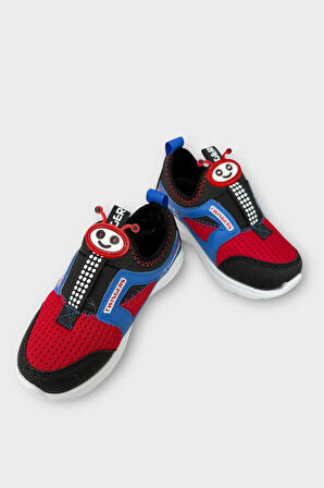 Çocuk Airfile Hafif Taban Kreş Ev Okul Spor Ayakkabı SİYAH - KIRMIZI