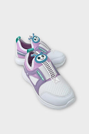 Çocuk Airfile Hafif Taban Kreş Ev Okul Spor Ayakkabı BEYAZ - LİLA