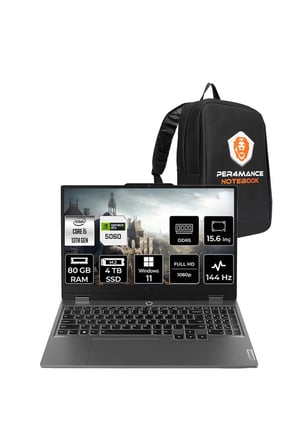 LOQ 15IRX10 i5 13450HX 80GB 4TB SSD RTX5060/8GB 100W 15.6" FHD W11P Gaming Laptop