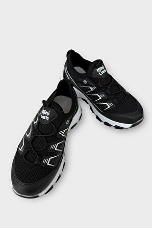 Çocuk Triko Rahat Comfort Spor Ayakkabı SİYAH - BEYAZ