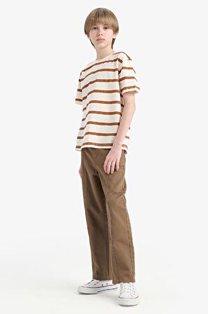 Erkek Çocuk Loose Fit Beli Lastikli Twill Pantolon