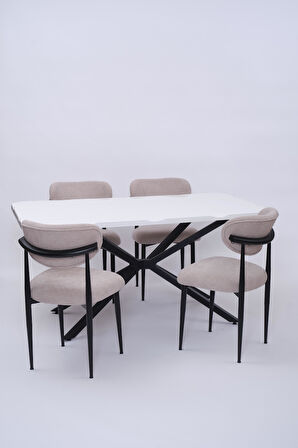 Kütük Polo MDF Mutfak Masa Sandalye Takımı 90x160
