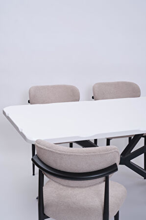 Kütük Polo MDF Mutfak Masa Sandalye Takımı 90x160