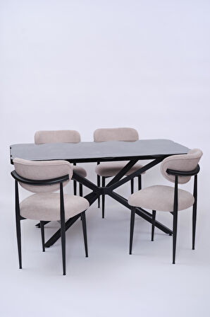 Kütük Polo MDF Mutfak Masa Sandalye Takımı 90x160