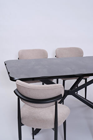 Kütük Polo MDF Mutfak Masa Sandalye Takımı 90x160