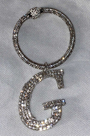 Swarovski Taşlı Bileklik Anahtarlık G Harfli