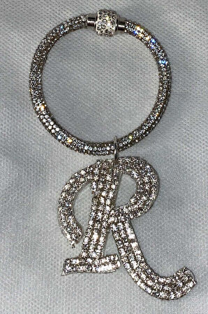Swarovski Taşlı Bileklik Anahtarlık R Harfli
