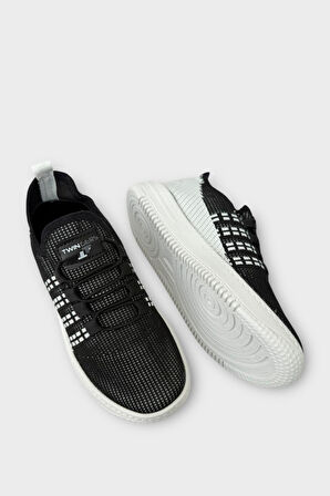 Çocuk Triko Akıllı Bağcık Aqua Spor Ayakkabı SİYAH