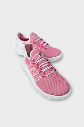 Çocuk Triko Akıllı Bağcık Aqua Spor Ayakkabı PEMBE