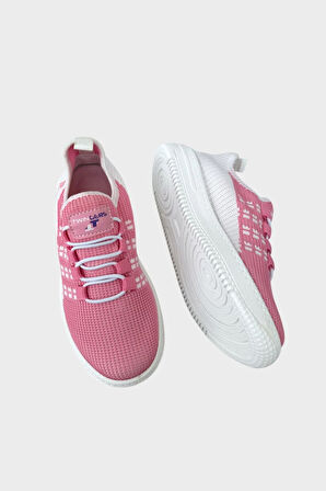 Çocuk Triko Akıllı Bağcık Aqua Spor Ayakkabı PEMBE