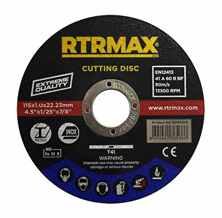 Rtrmax Rdm11510 Metal Kesme Diski 115X1.0Mm