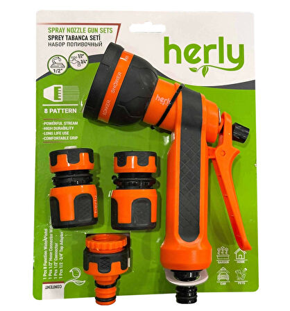 Herly HL2201 Sulama Sprey Tabanca Seti 8 Fonksiyonlu